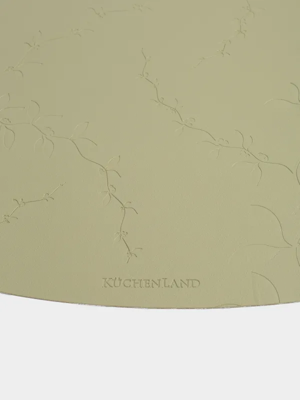 Салфетка под приборы, 37x45 см, ПВХ, фигурная, зеленая, Ветви с ягодами, Rock press, image-3