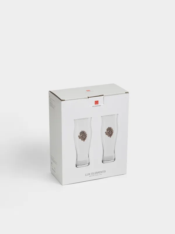 Сыраға арналған стақан, 17 см, 600 мл, 2 дана, шыны/металл, Алтын арыстан, Lux elements, image-4