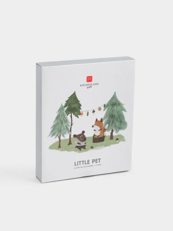 Столовые приборы, детские, 1 перс, 4 пр, сталь, Лесные животные, Little pet, image-4
