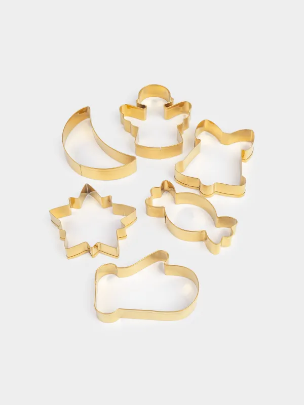 Набор форм для печенья, 6 шт, сталь, золотистый, Атрибуты праздника, Bakery NY, image-1
