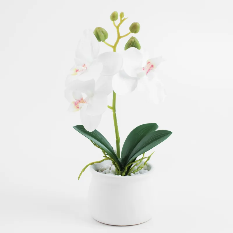 Растение искусственное, 25 см, полиэстер/керамика, Orchid