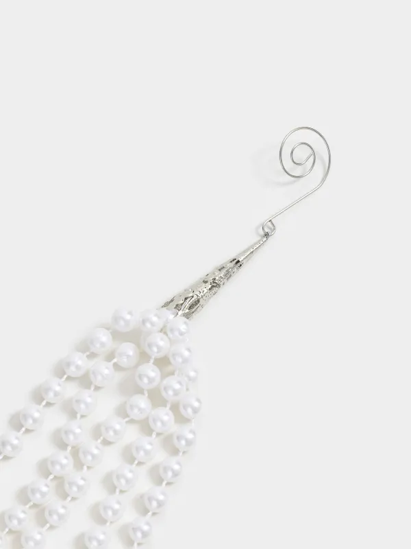 Сәндік әшекей, 60 см, аспалы, акрил/пластик, Ақ інжу, Balls decor, image-3