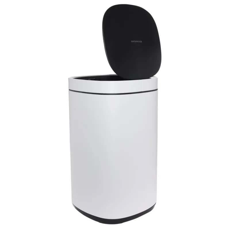 Ведро для мусора, 30 л, с кнопкой для открывания крышки, металл/пластик, белое, Total white, image-2