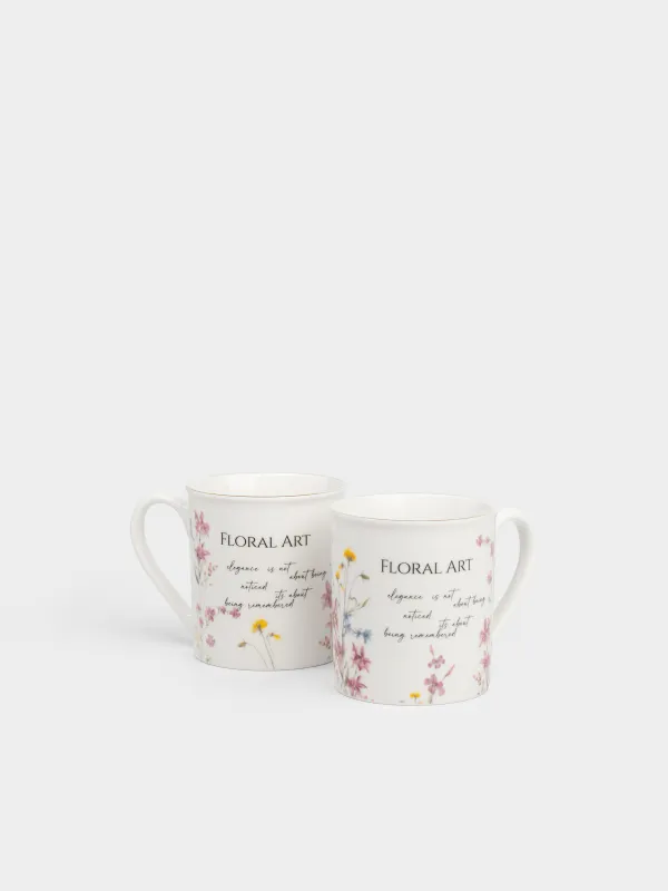 Саптыаяқ, 300 мл, 2 дана, фарфор N, ақ, алтын жиегі бар, Гүл бақшасы, Meadow, image-3