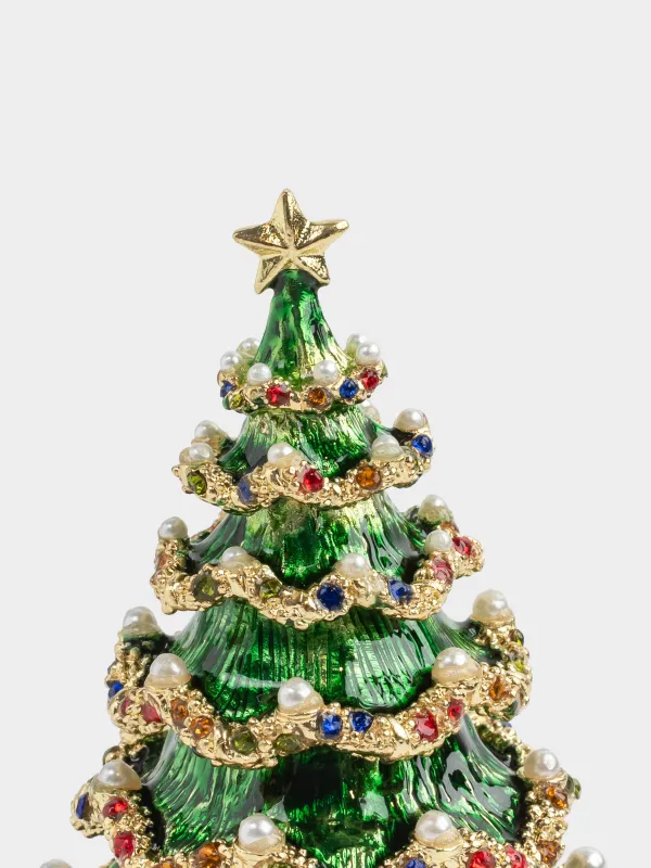 Қобдиша, 10х6 см, металл, жасыл, Жұлдызы бар шырша, Christmas style, image-2