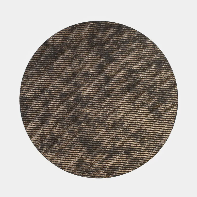 Салфетка под приборы, 38 см, ПВХ/полиэстер, круглая, черно-золотистая, Rock