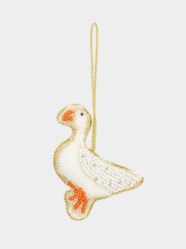 Шырша ойыншығы, 10 см, моншақ/полифилл, ақ-қызғылт сары, Қаз, Beads figure, image-1