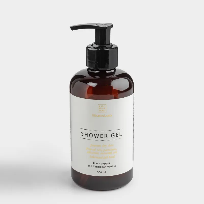 Душқа арналған гель, 300 мл, нәрлендіреді, Қара бұрыш/Кариб теңізінің ванилі, Perfect care