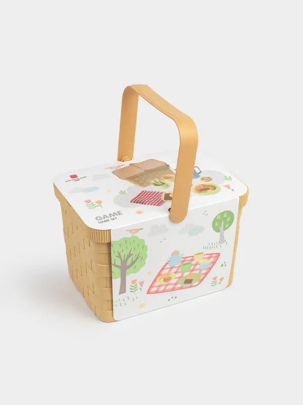 Ойын жиынтығы, 14 зат, өсімдік талшығы/пластик, Пикникке арналған себет, Game, image-6