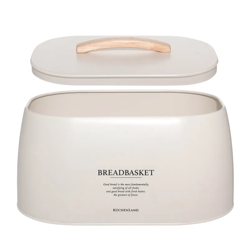 Нан қорабы, 33х23х18 см, металл/ағаш, сопақ, сүт түстес, Course, image-4