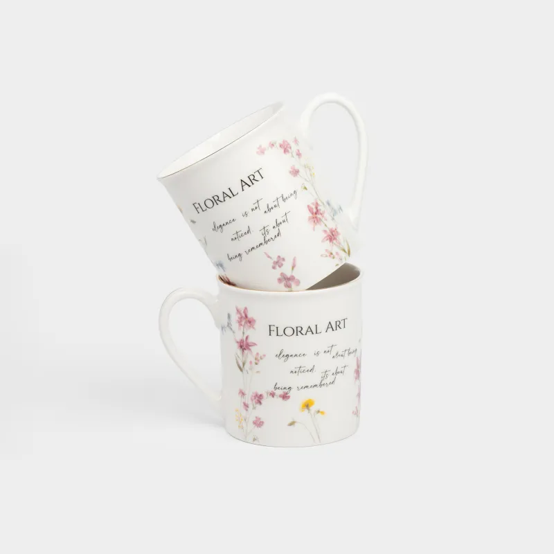 Саптыаяқ, 300 мл, 2 дана, фарфор N, ақ, алтын жиегі бар, Гүл бақшасы, Meadow