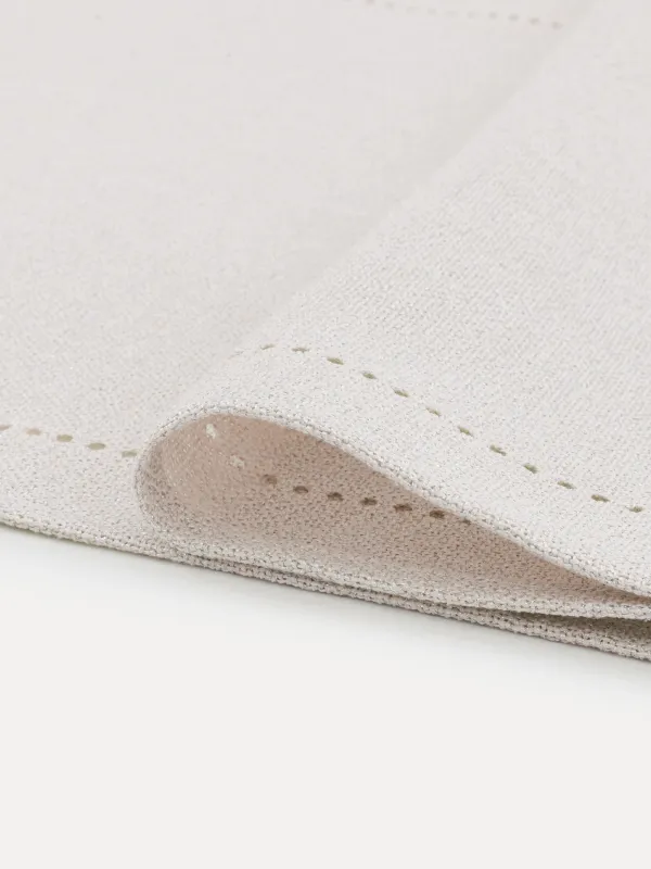 Үстел үсті жолы, 40х160 см, полиэстер, күміс-Крем, Hemstitch, image-1