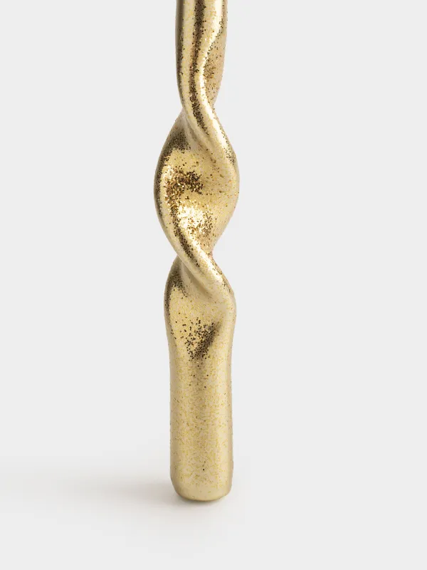 Свеча, 25 см, 2 шт, тонкая, с блестками, шампань, Спираль, Spiral shape, image-2