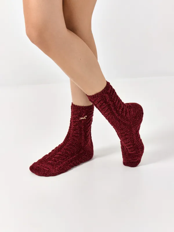 Носки женские, Knitted chenill, image-4