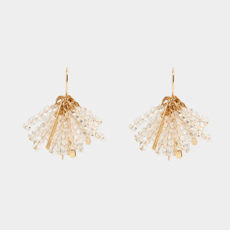 Пусет сырғалары, 3 см, 2 дана, металл/шыны, алтын, Jewelry