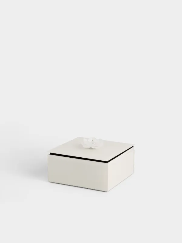 Зергерлік қобдиша, 12х6 см, шыны, айнасы бар, сарғылт-қоңыр, Гүл, Glossy color, image-0