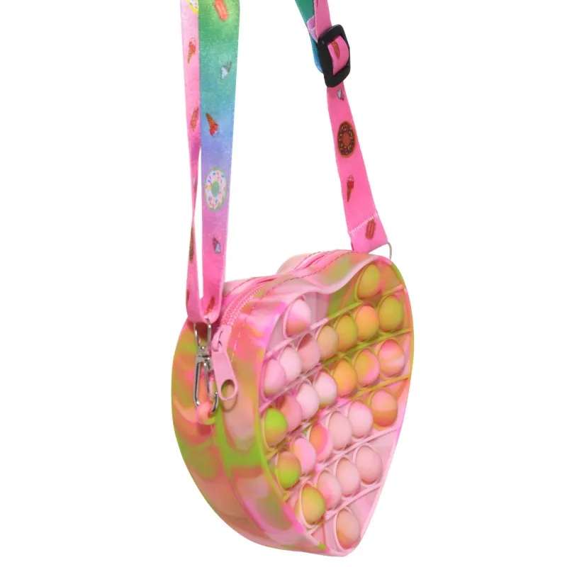 Игрушка-антистресс Pop-it, 15 см, силикон, цветная, Сумка сердце, Pop-it, image-2