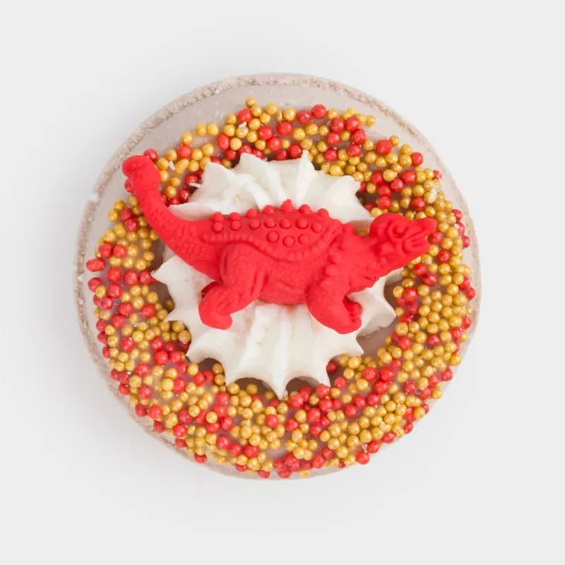 Ваннаға арналған бомба, 130 гр, ойыншықпен, сарғылт-қоңыр, қызғылт сары, Динозавр, Dino