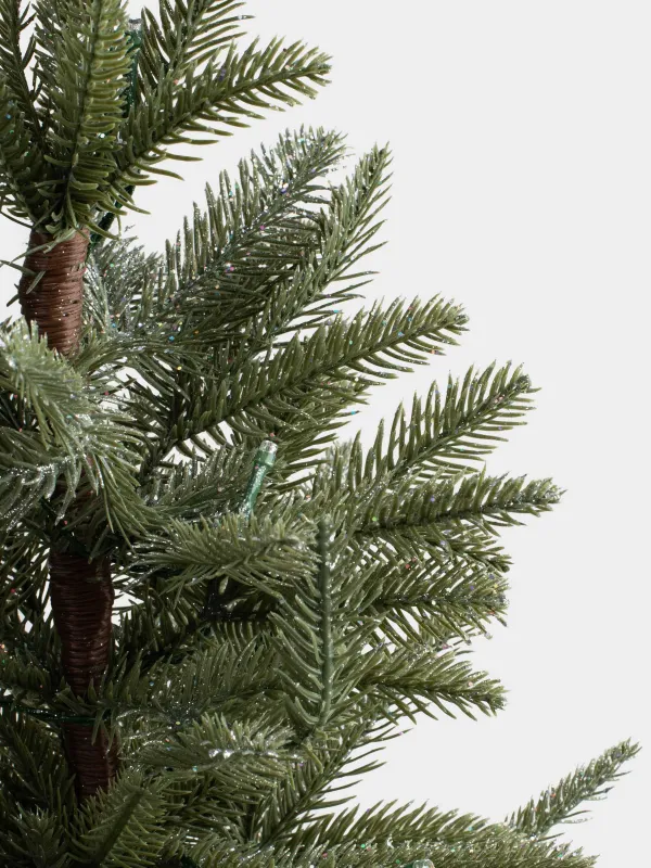 Ель искусственная, 60 см, с подсветкой, в крафте, ПВХ, Ель с блестками, Conifer silver, image-2