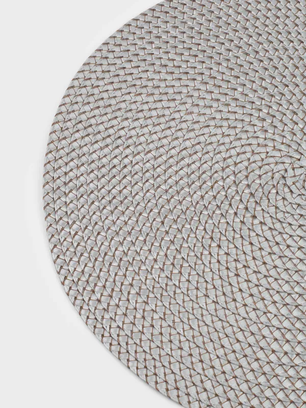 Аспап астындағы майлық, 38 см, полипропилен/ПЭТ, дөңгелек, күміс, Circle braid, image-2