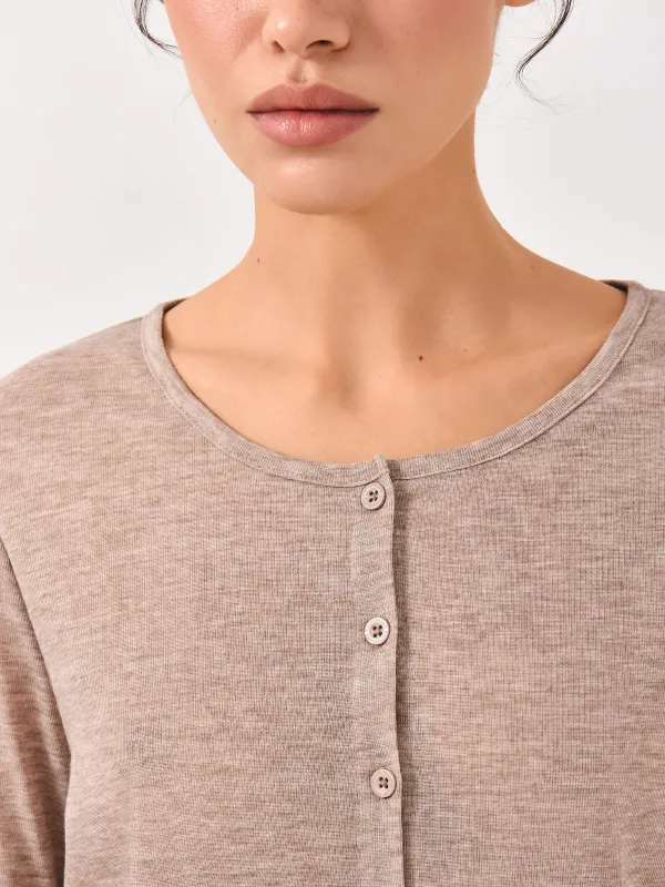 Әйелдер кардиганы, үйге арналған, өлшемі S, полиэстер/вискоза, құмды, Amelie, image-1