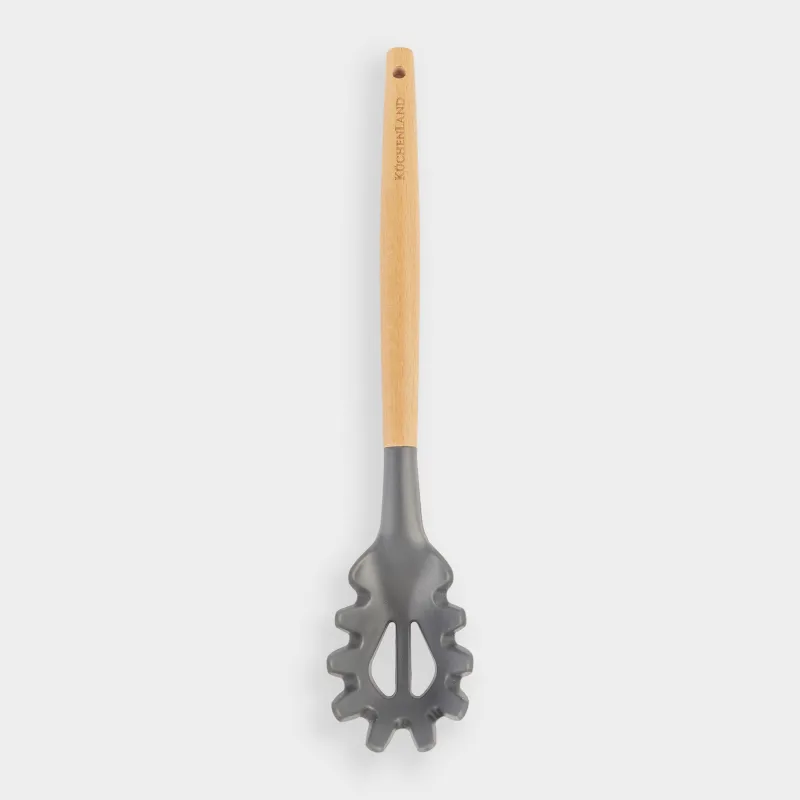 Спагеттиге арналған қасық, 31 см, силикон/ағаш, сұр, Weekend