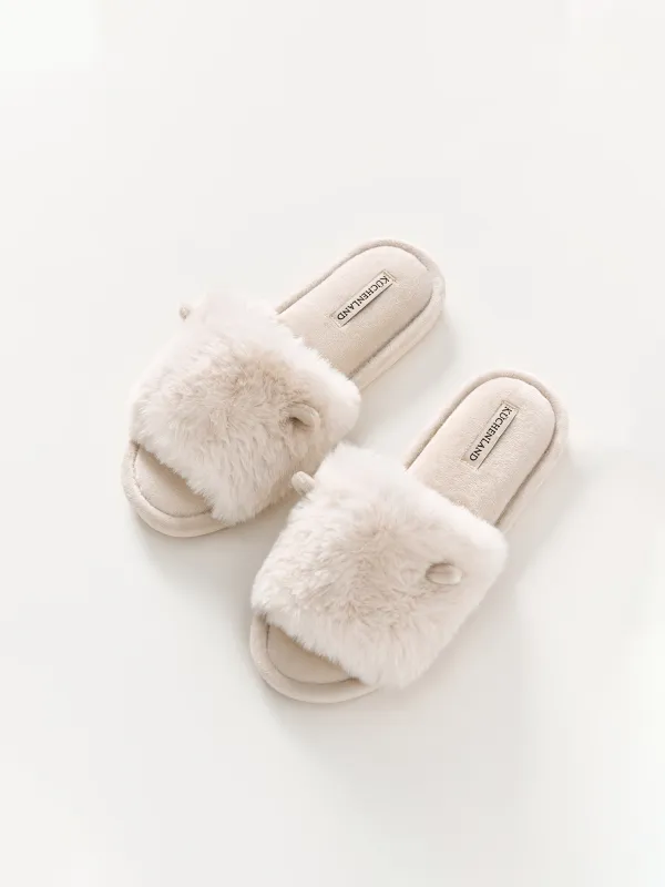 Әйелдер тәпішкелері, үйге арналған, өлшемі 36-37, полиэстер, сүт түстес, Fur, image-5