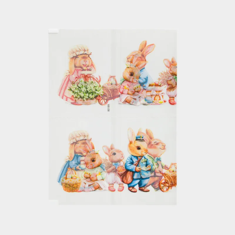 Жұмыртқаға арналған термоэтикеткалар жинағы, 10 дана, 15х9 см, Пасха, ПВХ, Қояндар, Easter, image-1