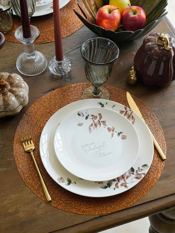 Тіскебасар тәрелкесі, 20 см, 2 дана, фарфор N, күзгі гүлдер, Refined floral, image-6