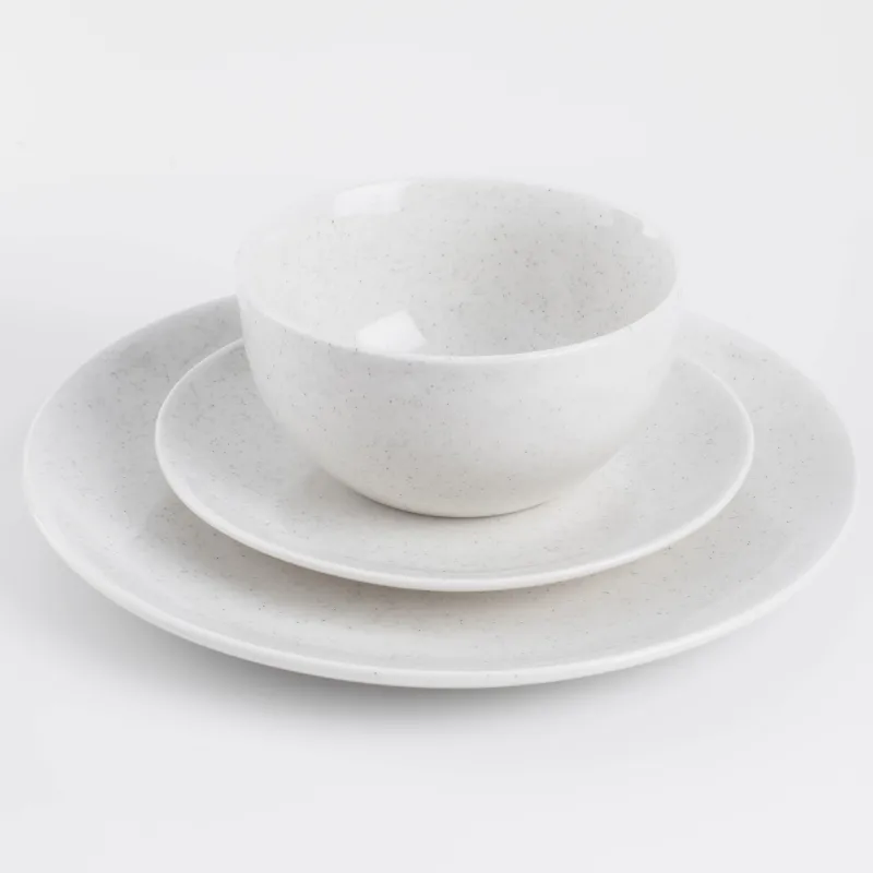 Ас сервизі, 6 адам, 18 зат, фарфор P, сүт түстес, дақты, Latio, image-3