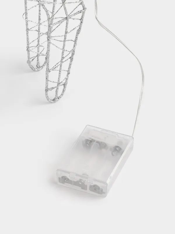 Мүсінше, жарықтандырылған, 40 см, металл, күміс, Бұғы, Deer sparks, image-5