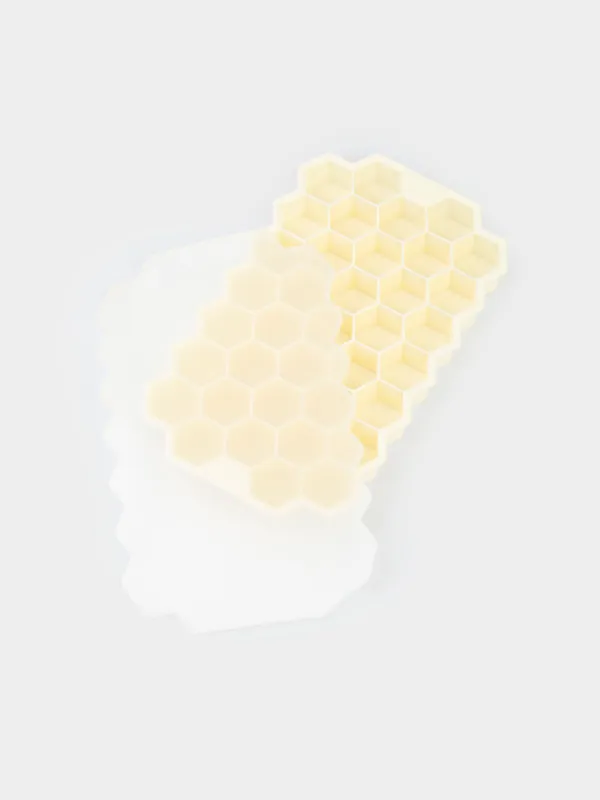 Мұз бен шоколадқа арналған қалып, 20 см, 24 бөлім, силикон, сүт түсті, Бал ұясы, Honey, image-3