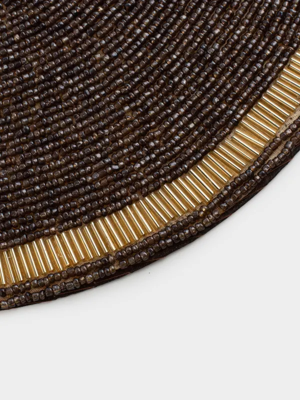 Аспаптарға арналған майлық, 36 см, моншақтар, дөңгелек, қоңыр-алтын, Ара, Art beads, image-5