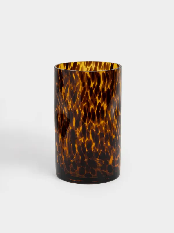 Ваза для цветов, 24 см, стекло, коричневая, Анималистичный узор, Nors color, image-0