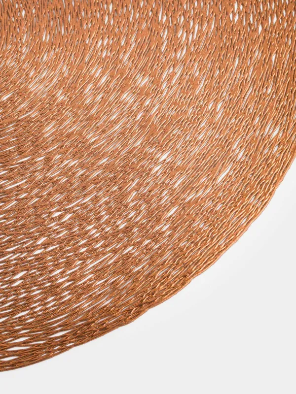 Салфетка под приборы, 38 см, ПВХ, круглая, медная, Azhur, image-2