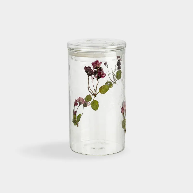 Банка для сыпучих продуктов, 900 мл, стекло Б, с сухоцветами внутри, Clear dried