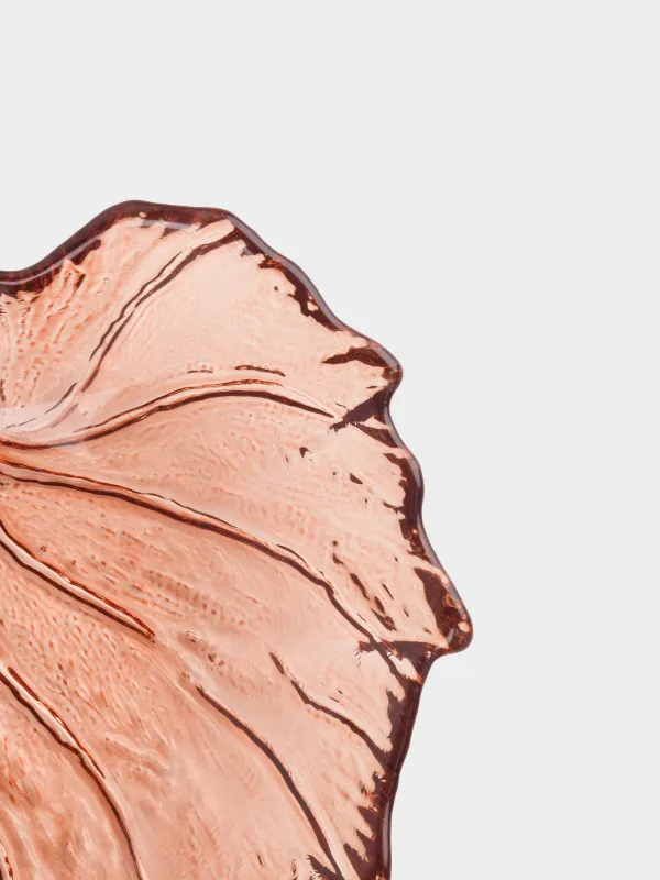 Ыдыс, 16х14х2 см, шыны, қоңыр, Жапырақ, Leaves, image-3