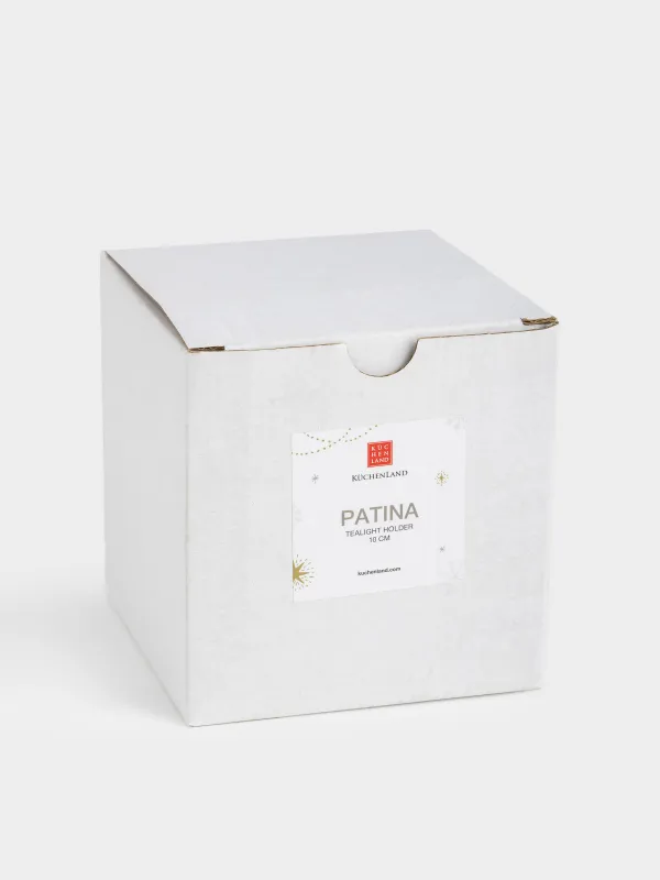 Подсвечник, 10x10 см, для чайной свечи, стекло, шампань, Patina, image-4