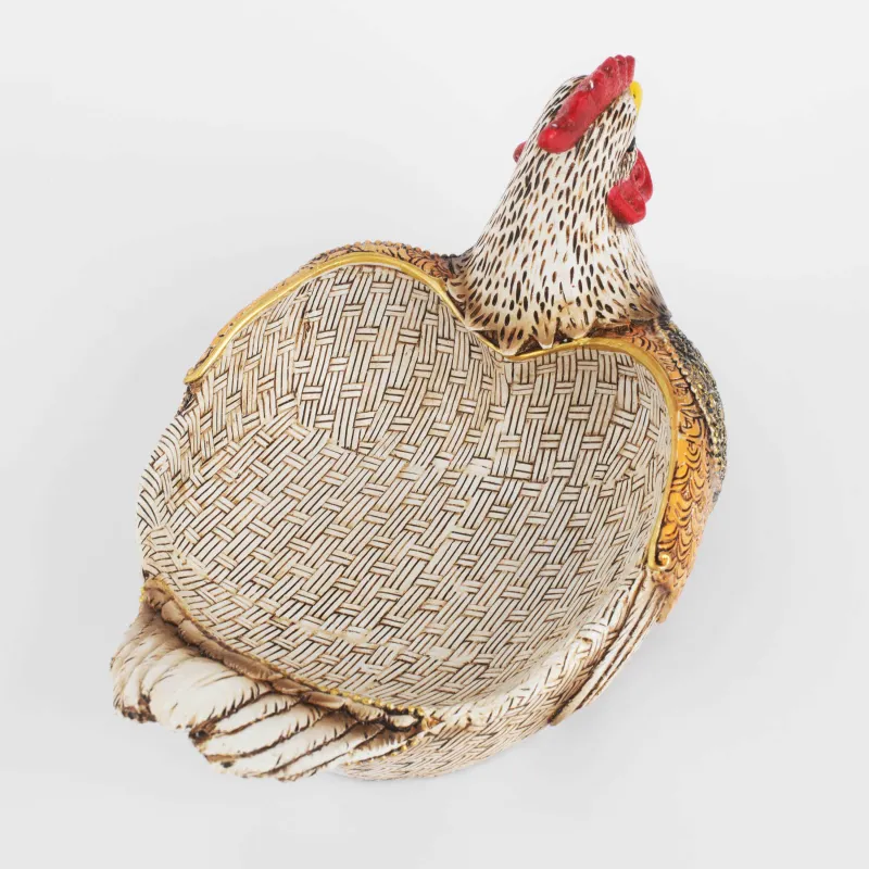 Конфетница, 25х17 см, полирезин, цветная, Курица, Natural Easter, image-3