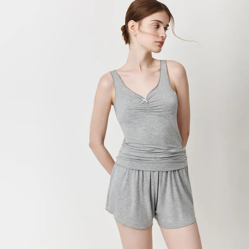 Әйелдер ішкөйлегі, үйге арналған, өлшемі L, қиылған, вискоза/спандекс, сұр, Braith