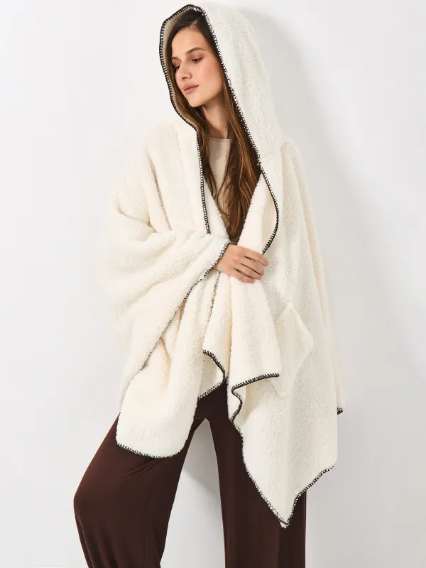 Пончо, молочное, Plush poncho, image-5