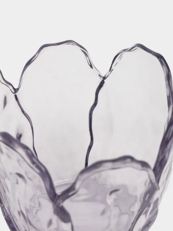 Шам ұстағыш, 8 см, шай/жіңішке шамға арналған, шыны, күлгін, Қызғалдақ, Fleur color, image-3