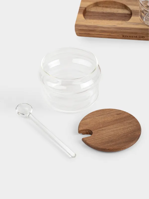 Вазочка для джема, с ложкой, на подставке, Noble tree, image-3