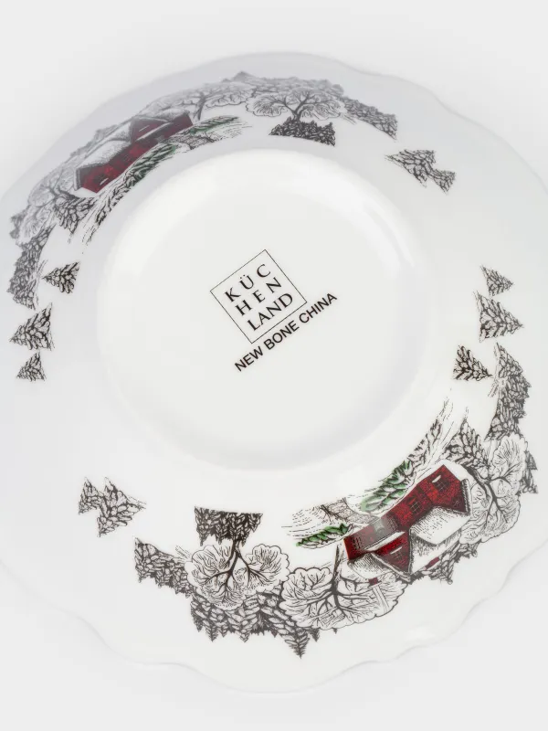 Салат ыдысы, 15х5 см, 290 мл, фарфор N, ақ, Ормандағы үй,  Forest house, image-4