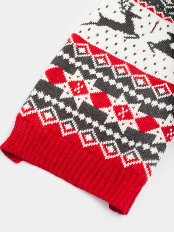 Жануарлар свитері, 25 см, өлшемі XS, капюшоны бар, акрил, ақ және қызыл, Қысқы өрнек, Fashion pet, image-2