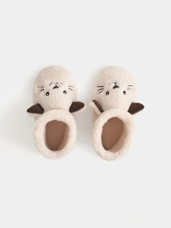 Балалар тәпішкелері, үйге арналған, өлшемі 27, биік, жүн/полиэстер, сүт түстес, Бір мүйізді, Unicorn, image-1