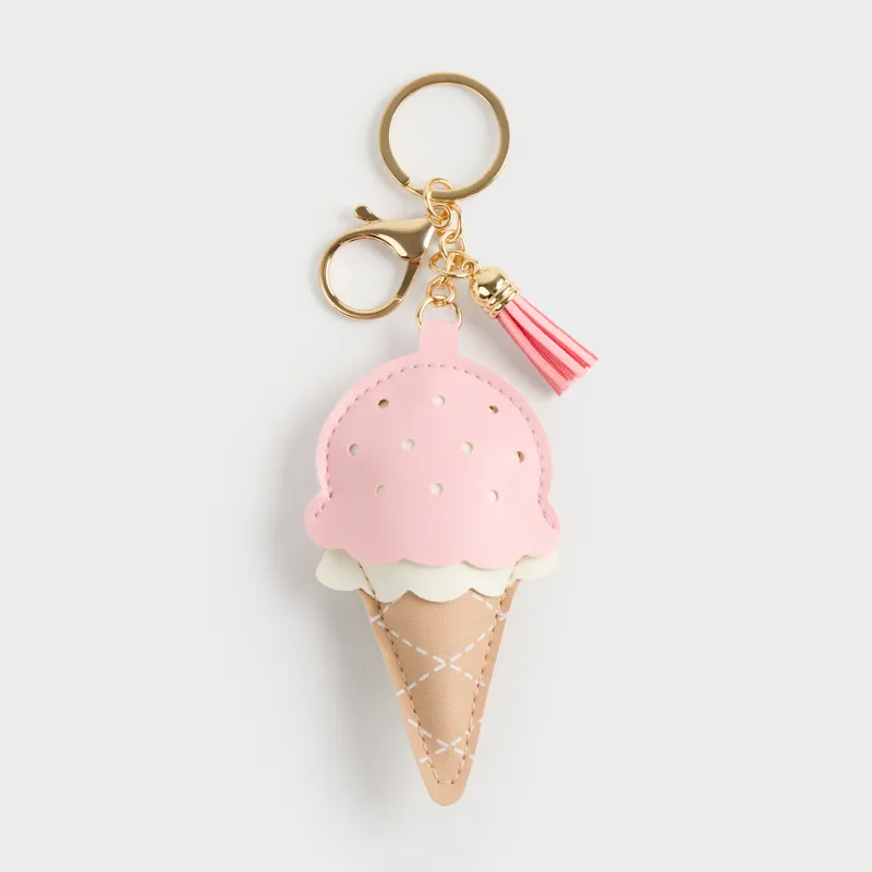 Салпыншақ, 11 см, полиуретан/металл, сарғылт-қоңыр және қызғылт, Балмұздақ, Keychain toy