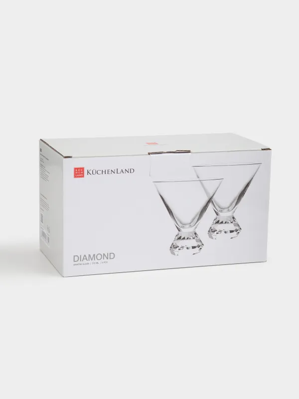 Мартини әйнегі, 310 мл, 2 дана, шыны, Гауһар, Diamond, image-5