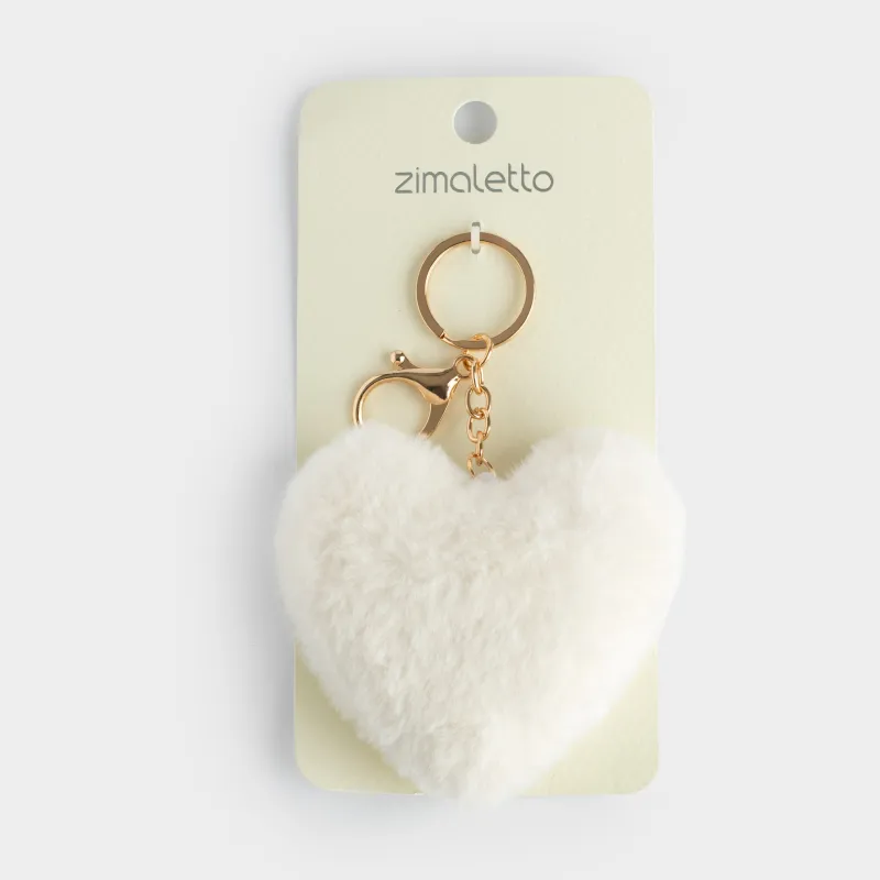 Салпыншақ, 13 см, жұмсақ, полиэстер/металл, сүт түстес, Жүрек, Wooly, image-3