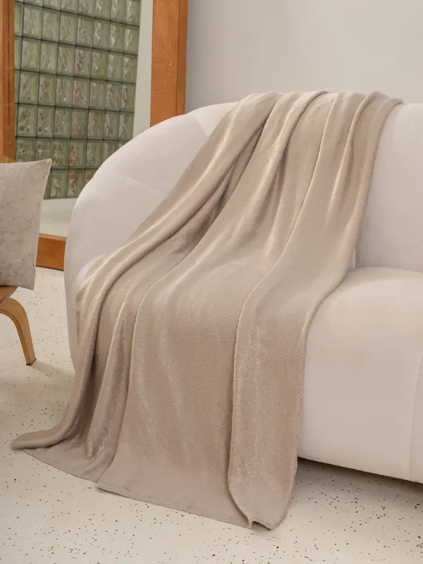 Жамылғы, 130х170 см, фланель/люрекс, қара-сұр, Flannel, image-0